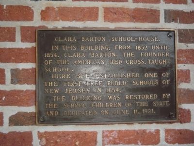 Clara Barton School-House Marker image. Click for full size.