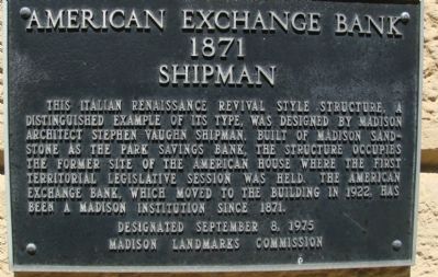 American Exchange Bank Marker image. Click for full size.