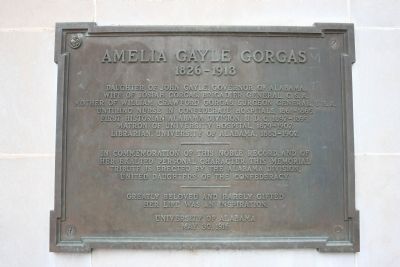 Amelia Gayle Gorgas Marker. Click for full size. Amelia Gayle Gorgas Marker image. Click for full size.