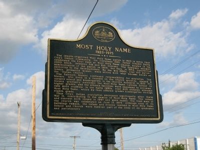 Original Most Holy Name Marker image. Click for full size.
