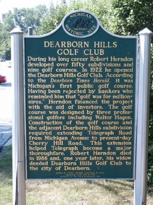 Dearborn Hills Golf Club Marker image. Click for full size.