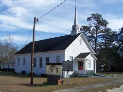Tillman Baptist Church and Marker image. Click for full size.