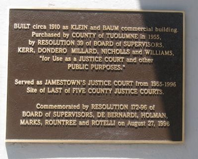 Community Hall / Jamestown Justice Court Marker image. Click for full size.