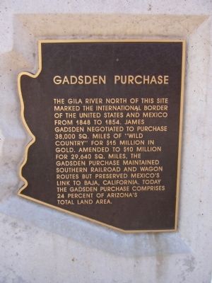 Gadsden Purchase Marker. Click for full size. Gadsden Purchase Marker image. Click for full size.