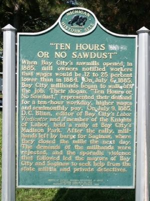 "Ten Hours or No Sawdust" Marker - Side 1 image. Click for full size.