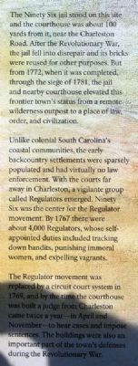 Law and Order in the Carolina Backcountry Marker image. Click for full size.