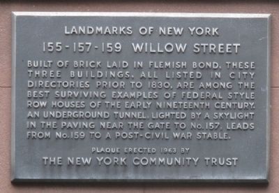 155 - 157 - 159 Willow Street Marker image. Click for full size.