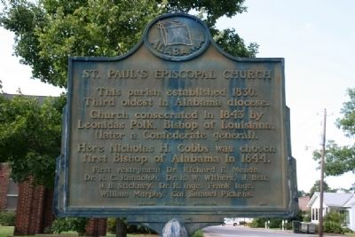 St. Pauls Episcopal Church Marker (prior to refurbishment). image. Click for full size.