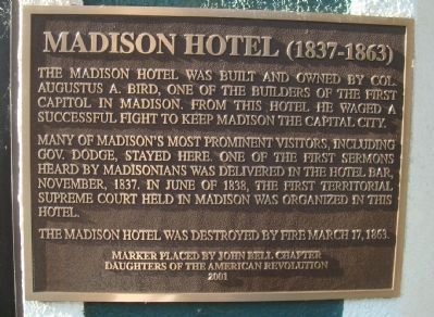 Madison Hotel Marker image. Click for full size.
