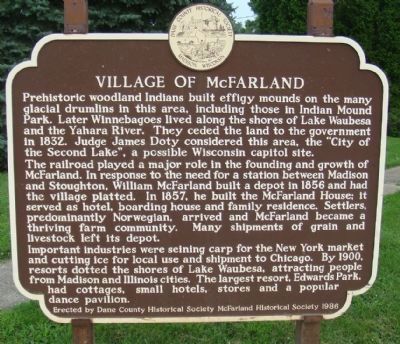 Village of McFarland Marker image. Click for full size.