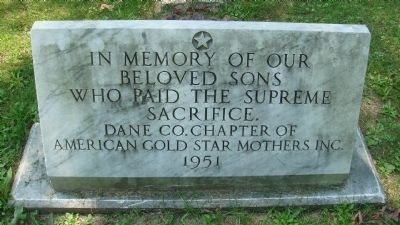 In Memory of Our Beloved Sons Marker. Click for full size. In Memory of Our Beloved Sons Marker image. Click for full size.