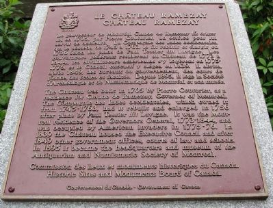 Le Ch�teau Ramezay - Ch�teau Ramezay Marker image. Click for full size.