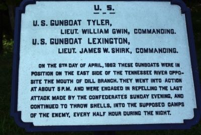 U.S. Gunboat Tyler and U.S. Gunboat Lexington marker image. Click for full size.