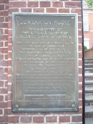 Dumbarton House Marker. Click for full size. Dumbarton House Marker image. Click for full size.