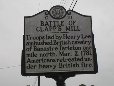 Battle of Clapp's Mill Marker. Click for full size. Battle of Clapp's Mill Marker image. Click for full size.