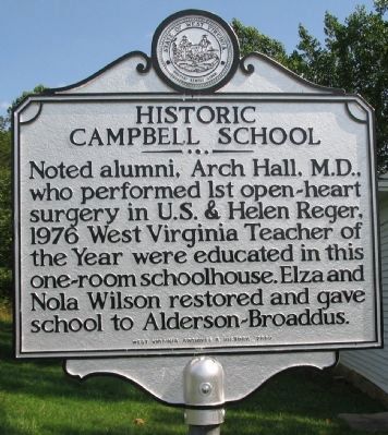 Historic Campbell School Marker (Back) image. Click for full size.
