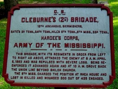 Cleburne's Brigade Tablet image. Click for full size.