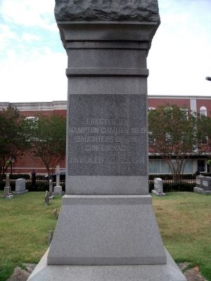 Hampton Confederate Monument (rear) image. Click for full size.