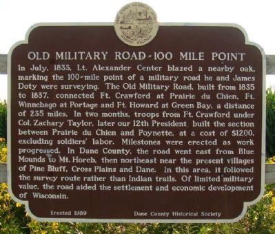 Old Military Road - 100 Mile Point Marker image. Click for full size.