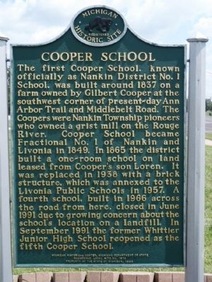 Cooper School Marker image. Click for full size.