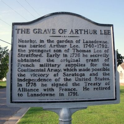The Grave of Arthur Lee Marker. Click for full size. The Grave of Arthur Lee Marker image. Click for full size.