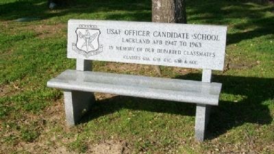 USAF Officer Candidate School Memorial Bench. Click for full size. USAF Officer Candidate School Memorial Bench image. Click for full size.