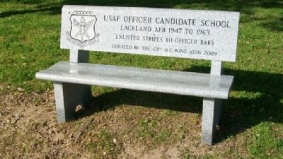 USAF Officer Candidate School Memorial Bench. Click for full size. USAF Officer Candidate School Memorial Bench image. Click for full size.