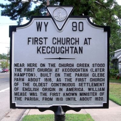 First Church at Kecoughtan Marker image. Click for full size.