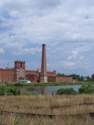 Confederate Powder Works Chimney , seen along the Augusta Canal image. Click for full size.