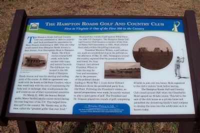 The Hampton Roads Golf And Country Club Marker image. Click for full size.
