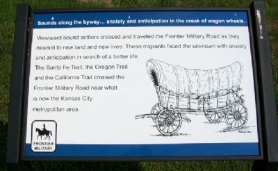 Sounds along the byway...anxiety and anticipation in the creak of wagon wheels. Marker image. Click for full size.