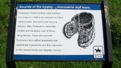 Sounds of the byway...moccasins and tears. Marker image. Click for full size.