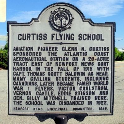 Curtiss Flying School Marker image. Click for full size.