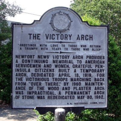 The Victory Arch Marker image. Click for full size.