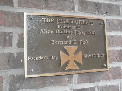 Fisk Portico Marker. Click for full size. Fisk Portico Marker image. Click for full size.