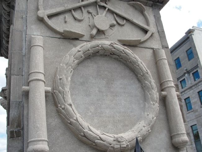 Nelson Column - north face inscription image. Click for full size.
