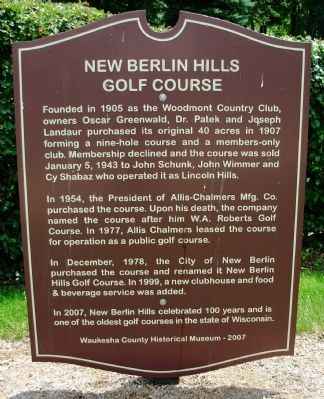 Former New Berlin Hill Golf Course Marker image. Click for full size.
