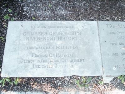 Glimpses of Detroit's Riverfront History Marker - Stone 1 image. Click for full size.