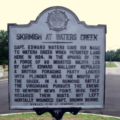Skirmish At Waters Creek Marker image. Click for full size.