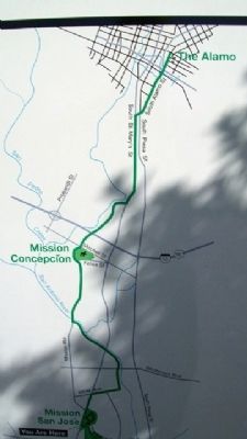 San Antonio Missions Map on Marker image. Click for full size.