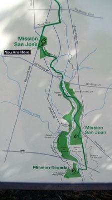 San Antonio Missions Map on Marker image. Click for full size.