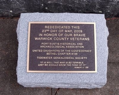 Rededication Plaque image. Click for full size.