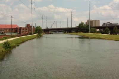 Augusta Canal, at the 15th Street Bridge, the drowning site image. Click for full size.