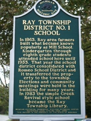 Ray Township District No. 1 School Marker image. Click for full size.