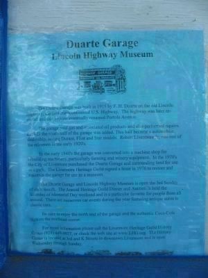 Information Posted in the Window of the Garage image. Click for full size.