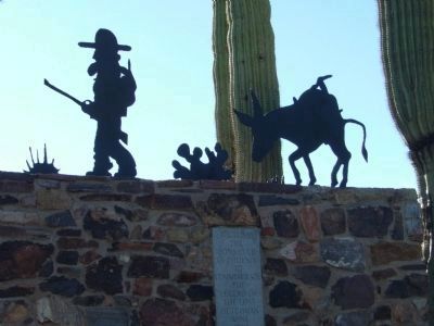 Sculpture on the Top of the Lost Dutchman Monument. Click for full size. Sculpture on the Top of the Lost Dutchman Monument image. Click for full size.
