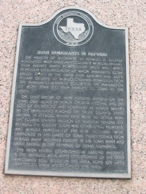 Irish Immigrants in Refugio Marker image. Click for full size.