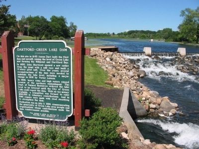 Dartford–Green Lake Dam and Marker. Click for full size. Dartford–Green Lake Dam and Marker image. Click for full size.