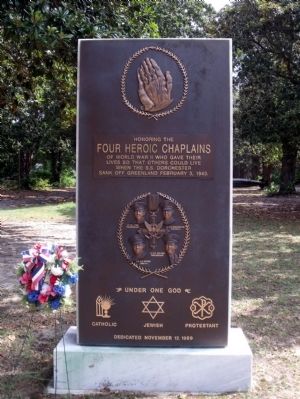 Four Heroic Chaplains Monument. Click for full size. Four Heroic Chaplains Monument image. Click for full size.