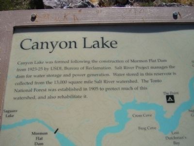 Canyon Lake Marker. Click for full size. Canyon Lake Marker image. Click for full size.